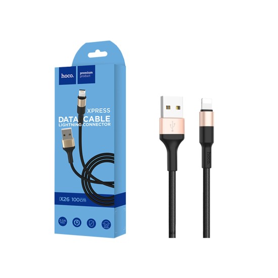 Hoco Charging Cable X26 Express Lightning 1M Black/Gold